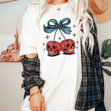 Comfort Colors Skeleton Cherries Women's Short Sleeve Graphic T-Shirt - Top, Womenswear