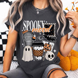 Comfort Colors Spooky Mood Women's Short Sleeve Casual Cotton Graphic Tshirt with Halloween Design