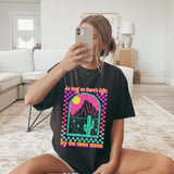 Comfort Colors Women's Neon Moon Casual Cotton Short Sleeve Graphic T-Shirt with "As Long as There's Light" Design - Loose-Fitting Summer Top for Womenswear - Streetwear