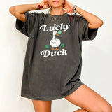Comfort Funny Lucky Duck T-Shirt, Funny St Patrick's Tee, St Patty's Shirt, Irish Party T-Shirt, Woman Irish Clothing, Lucky Outfit, Top Womenswear