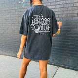 Comfort colors the homebody club short sleeve casual cotton graphic tee Comfy Womenswear Shirt Loose Fit