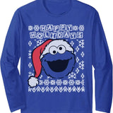 Cookie Monster Ugly Christmas Long Sleeve T-Shirt