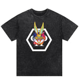 Cool Bunny Print Washed T-Shirt: Rock the American Street Fashion