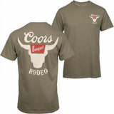 Coors Banquet Rodeo Horns Logo Front and Back Print T-Shirt