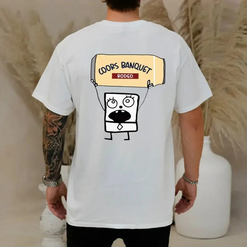 Coors Banquet Rodeo Shirt, Funny Coors Banquet Rodeo Sweatshirt, Doodle Bob Coors Banquet Tee, Funny Doodle Bob Coors Banquet, Unisex Short Sleeve Tee Shirt, Casual Clothing Menswear Top Man