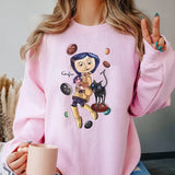 Coraline And Cat Shirt, Coraline Movie Shirt, Spooky Movie Shirt, Funny Coraline Shirt, Trendy Coraline Gift