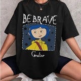 Coraline Be Brave Shirt, Horror Coraline movies, Horror Character Shirt, Halloween Crewneck Sweatshirt