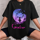 Coraline Button Moon with Tunnel color Shirt, Horror Coraline movies, Horror Character Shirt, Halloween Crewneck Sweatshirt