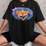 Coraline Garden Face Scary T-Shirt, Horror Coraline movies, Horror Character Shirt, Halloween Crewneck Sweatshirt Cotton Womenswear