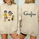 Coraline Sweatshirt Halloween Coraline Tee Vintage Halloween Coraline Shirt Funny Cartoon Shirt 2024 Spooky Coraline Doll Sweatshirt