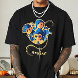 Coraline with Black Cat Another Mom, Another Wybie , Coraline horror movies tshirt, Horror Character Shirt, Halloween Crewneck Sweatshirt