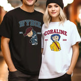Couple Hooide, Wybie and Coraline Couple Couple Sweatshirt, Cute Coraline T-Shirt, Valentine Movie Hoodie Shirt, Coraline yellow Coat Tee