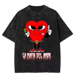 Couple T Shirt LOVE MAFIA Washed T-Shirts Hippie yung beef Summer Tees Y2K Retro Design Loose Tops Gift Idea, Gift For Him, Gift For Her, I love T-Shirt, I heart shirt, Love Shirt, Unisex Shirt