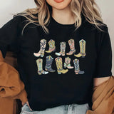 Cowgirl Boots Shirt, Country Concert Tee,Western Graphic Tee for Women, Cute Country Shirts, Cowgirl Shirt, Western Boots Shirt Top Womenswear Check T-Shirt