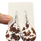 Cowhide Print teardrop earrings