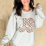 Custom Checkered Initial Graphic Pullover C.O.C.