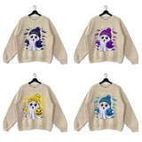 Custom Cute Ghost All Team Football Sweatshirt, Halloween Football Fan Ghost with Pumpkin