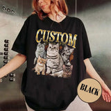 Custom Photo Cat Bootleg 90s Shirt, Custom Bootleg Rap Tee Shirt, Custom Pet Photo Your Own Bootleg Shirt, Change Design Here T-Shirt Top Womenswear
