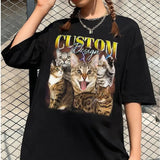 Custom Photo Cat Bootleg 90s Shirt, Custom Bootleg Rap Tee Shirt, Custom Pet Photo Your Own Bootleg Shirt, Change Design Here Top Womenswear