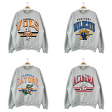 Custom Vintage College Mascot Crewneck - All Football Teams In Ash Grey