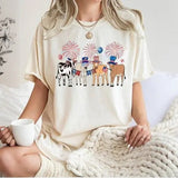 Cute Cows 4th Of July T-Shirt, American Flag Shirt, Independence Day, Western Shirt, Patriotic Shirt, Farm Animals Lover, Unisex Short Sleeve