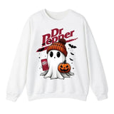 Cute Halloween Boo Dr Pepper Drinking Soda Lovers Unisex Cotton Sweatshirt for men and women