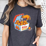 Cute Kitten Nuggets T-Shirt, Funny Cat Food Illustration Tee, Quirky Cartoon Graphic Tee, Fun Casual Shirt, Cat Lover Gift