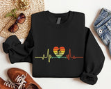 Cycling Heartbeat Sweatshirt, Cycling Heart Hoodie, Bicycle Lover Gift Sweater, Matching Bicycle Rider Hoodie, Bike Sweatshirt.
