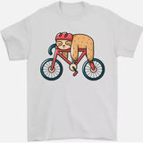 Cycling Sleeping Sloth Bicycle Cyclist Mens T-Shirt 100% Cotton