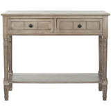 Console Accent Table Traditional Style Sofa Table in Distressed Cream