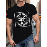 DIRTY HANDS CLEAN MONEY T-Shirt - Short Sleeve, Casual, Summer Tees for Men, Fun Graphic Print, Comfortable Wear Made in USA