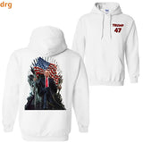 DRG Trummp 47 Iron Throne Hoodie, Patriotic Graphic Sweatshirt, Unisex Hoodie for Trummp Supporters