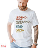 Dad with Years Shirt DRG, Papa With Year DRG, Gift For Husband DRG Father's Day Gift DRG, Legend Husband Dad Papa Shirt, The Legend Dad,