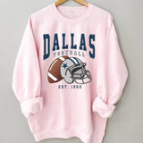 Dallas Football Unisex Vintage Sweatshirt - Classi_853 , Multiple Colorways - Full Size Range