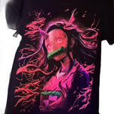 Demon T-Shirt - Womenswear Top with Unique Graphic Design Featuring a Character with Electric Elements