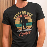DnD Dungeon Dad Shirt, Dungeon Dad Shirt, Dungeon Dad Like A Regular Dad  But Cooler shirt, D&D Gift for Fathers Day, Fun TTRPG D&D Fathers Day, Birthday or Gift for him, Retro Sunset Color Variant, Dungeons and Dragons Clothing for Him