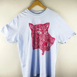 Dog Bite Woodblock Hand-Printed T-Shirt Cotton Menswear Top Graphics Streetwear Round Neck