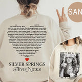 Don't Be A Lady Be A Legend Sweatshirt, Tracklist Stevie Nicks 2 Sides Newest Sweatshirt, Silver Springs Shirt, Gifts for Music Lovers