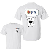 Doodlebob Miler Lite 2 Sided Shirt - Sweatshirt- Hoodie, Miller Lite Shirt , Halloween Shirt, Skeleton Sweatshirt, All Sizes, For Men, For Women