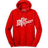 Dr Pepper Distressed Logo Pullover Hooded Sweatshirt - Red