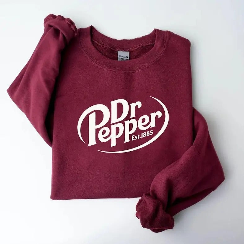 Dr. Pepper Sweatshirt, Vintage Style Soda Sweater, Graphic Tee for Dr. Pepper Lovers, Unisex Casual Streetwear Long Sleeve Tops