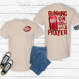 Dr. Pepper T-Shirt, Running On Dr.Pepper And A Prayer Gildan-Unisex T-Shirt Cotton Fabric