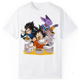 Dragon Ball Vintage Anime Shirt, Goku Vegeta Beerus Eating T-Shirt, Funny Dragon Ball Shirt, Anime Merch, Gift For Fans Dragon Ball, Dragon Ball Shirt Gift Menswear Top Streetwear