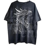 Dragon Fantasy Vintage Graphic Shirt, Retro Dragon Shirt, Gothic Y2k Shirt, Dark Art Grunge Castle Dragon Gothic Shirt, Gift, Menswear