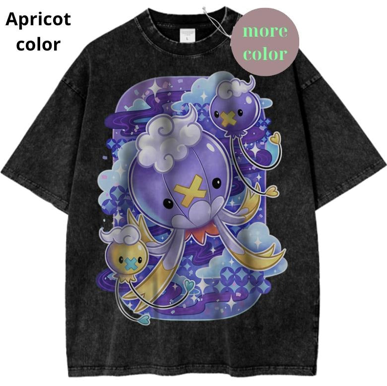 Drifloon T-Shirt, Drifblim, Pokemon Shirt, PKM Shirt, Anime TShirt, Vintage Tee, Streetwear Shortsleeve Printed Womenswear Top