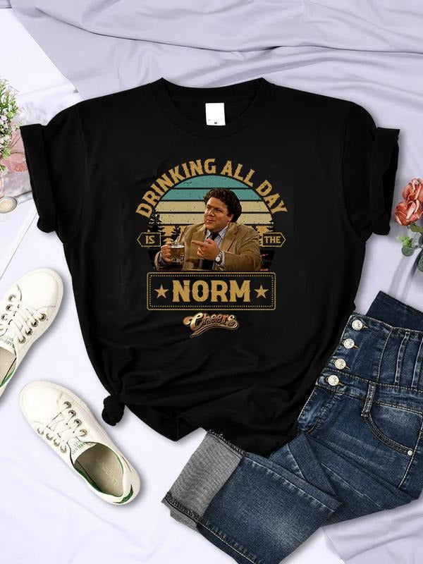 Drinking All Day Is The Norm T-shirt, Rip George Wendt Shirt, Norms In Cheers Movie Tee, George Wendt Norm Peterson Cheers Movie
