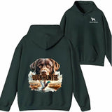 Duck Hunting T-shirt Sweatshirt Hoodie - Autumn Nature Scene with Labrador and Mallard, Ideal for Outdoor Lovers, Cozy Unisex Crewneck for Casual Wear