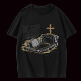 Easter Jesus Shirt, Rolling Stones Shirt, Christian Easter Shirt, Christian Shirt, Vintage Rock Meme Shirt, Cross & Tomb Design, Unisex Menswear Womenswear Top