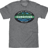 Faded Survivor TV Show Logo T-Shirt - Graphite Heather