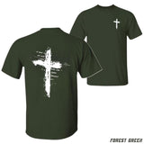 Faith Cross T-shirt Christian Inspirational Tee Classic Fit Soft And Comfortable Tiktok Shop Store Men's T Shirts Perfect For Church Spiritual Encouragement And Casual Wear